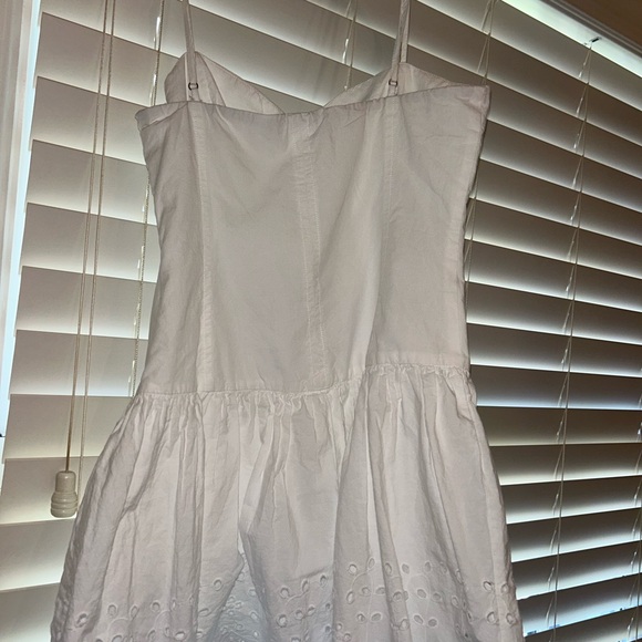 Zara White Eyelet Spaghetti-Strap Dress - Picture 2 of 4